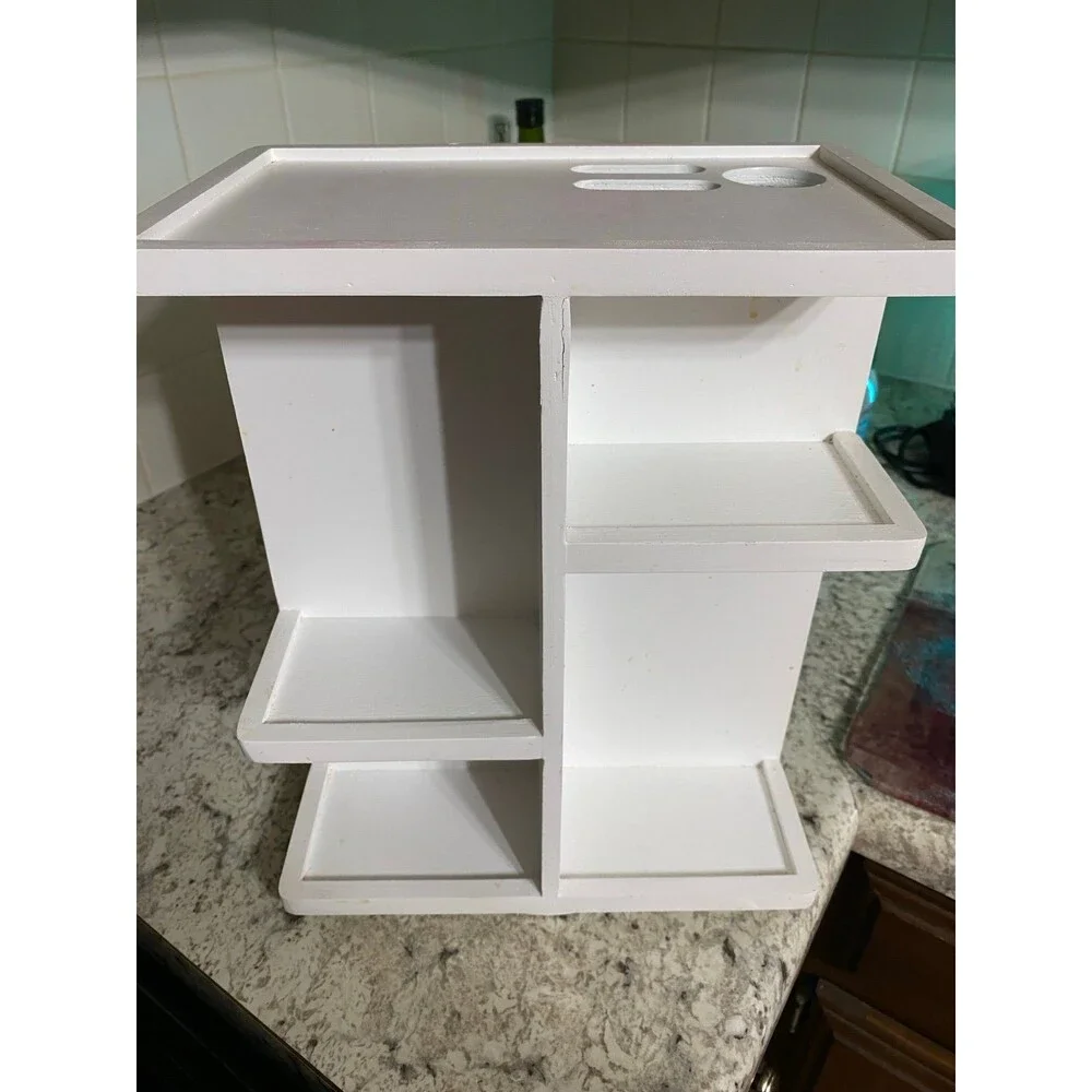 Rotating Organizer Vanity for Bathroom & Kitchen Wood Lazy Suzan for Organizing